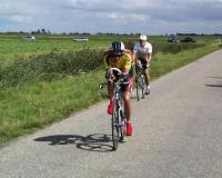 Aart v.d. Giesen, finish (achterste fietser)